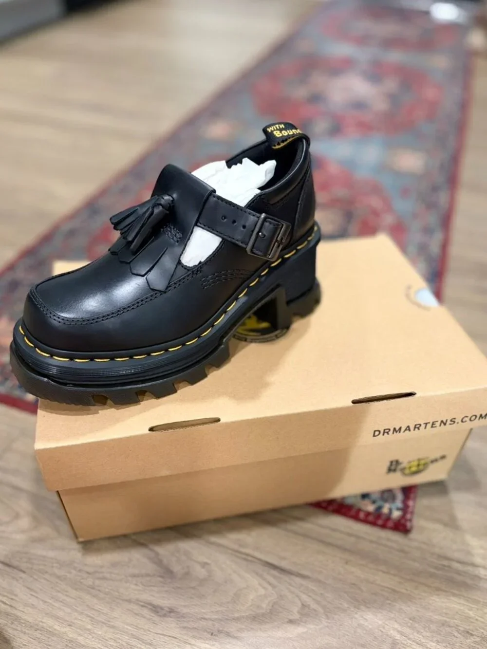 Dr. Martens Corran Atlas Leather Mary Jane Heeled Shoes size 6.5 - 7
